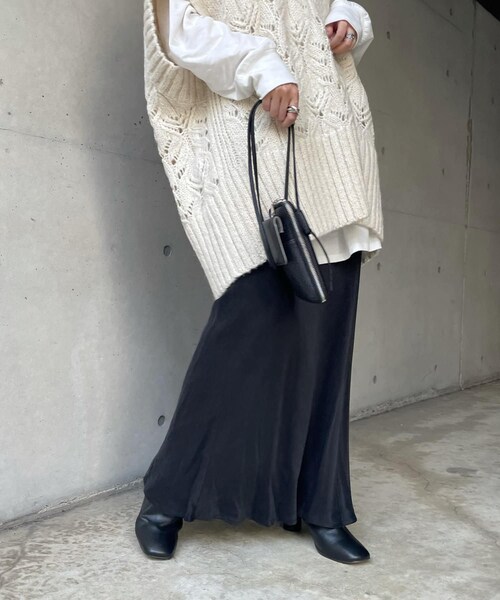 DouDou（ドゥドゥ）の「キュプラレーヨンスカート（スカート・レディース・グリーンイエロー/ピンク/ブラック・F）」の2枚目の写真