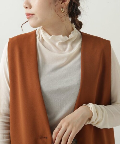 RAY CASSIN（レイカズン）の「メッシュシアータートルプルオーバー（トップス・レディース・ブルー/ブラウン/生成・FREE）」の3枚目の写真