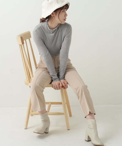 RAY CASSIN（レイカズン）の「メッシュシアータートルプルオーバー（トップス・レディース・ブルー/ブラウン/生成・FREE）」の19枚目の写真