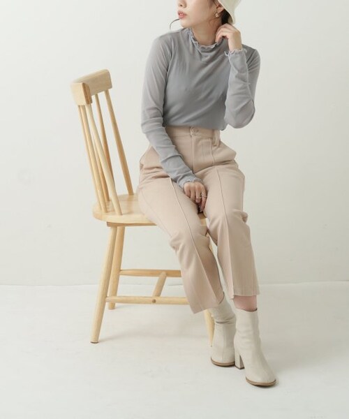 RAY CASSIN（レイカズン）の「メッシュシアータートルプルオーバー（トップス・レディース・ブルー/ブラウン/生成・FREE）」の18枚目の写真