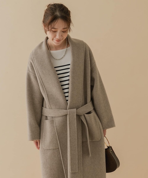 F by ROSSO（エフバイロッソ）の「F by ROSSO リバーロングオーバーコート（その他・レディース・OLIVE/OFF WHITE/MOCHA/NAVY・36/38）」の16枚目の写真