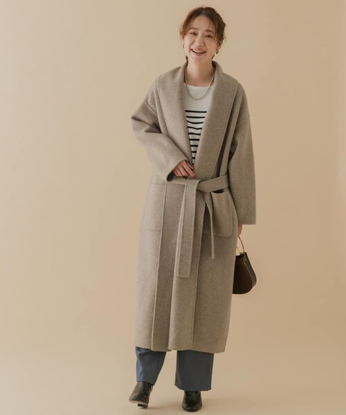 F by ROSSO（エフバイロッソ）の「F by ROSSO リバーロングオーバーコート（その他・レディース・OLIVE/OFF WHITE/MOCHA/NAVY・36/38）」の19枚目の写真