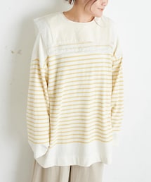 PUAL CE CIN | パネルボーダーチュニック(Tシャツ/カットソー)