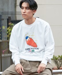 CIAOPANIC（チャオパニック）の「【Coleman×CIAOPANIC】SLEEPING BAG MAN アートプリント裏毛クルーネックスウェット（Tシャツ/カットソー・メンズ）」