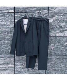 【Enharmonic TAVERN × YohKi】Relaxed 2B tailored jacket & easy wide slacks (BLACK)