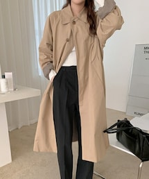 DHOLIC STYLE | [someplace] バックヨークシングルロングコート(ステンカラーコート)