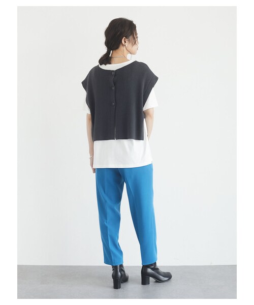 Green　Parks（グリーンパークス）の「きれいシルエットアンクルパンツ（パンツ・ブラック/ブルー/ネイビー/エクリュ・S/M/L）」の2枚目の写真