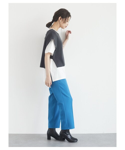 Green　Parks（グリーンパークス）の「きれいシルエットアンクルパンツ（パンツ・ブラック/ブルー/ネイビー/エクリュ・S/M/L）」の3枚目の写真