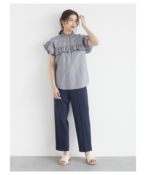 Green　Parks（グリーンパークス）の「きれいシルエットアンクルパンツ（パンツ・ブラック/ブルー/ネイビー/エクリュ・S/M/L）」の15枚目の写真