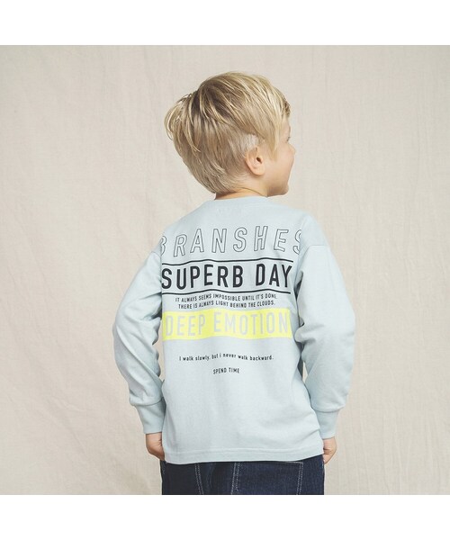 BRANSHES（ブランシェス）の「グラフィック長袖Tシャツ（Tシャツ/カットソー・キッズ・オフホワイト/アイボリー/ピンクベージュ/ブルーグレー/チャコールグレー/ブラック・100cm～150cm）」の5枚目の写真