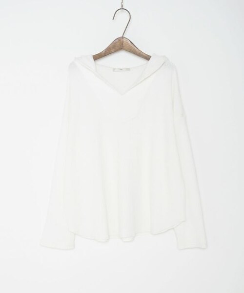 Crisp（クリスプ）の「ビッグワッフルフーディー[c1R2982]（パーカー・レディース・ベージュ/ホワイト・FREE）」の3枚目の写真