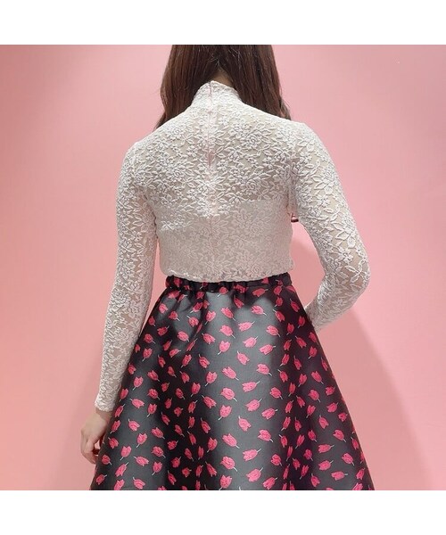 lilLilly（リルリリー）の「【再入荷】レースハイネックトップス（トップス・レディース・WHITE/PINK/BLACK）」の5枚目の写真