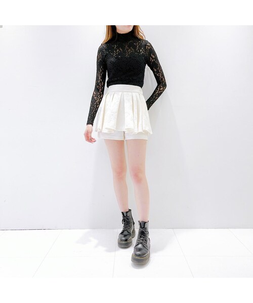 lilLilly（リルリリー）の「【再入荷】レースハイネックトップス（トップス・レディース・WHITE/PINK/BLACK）」の8枚目の写真