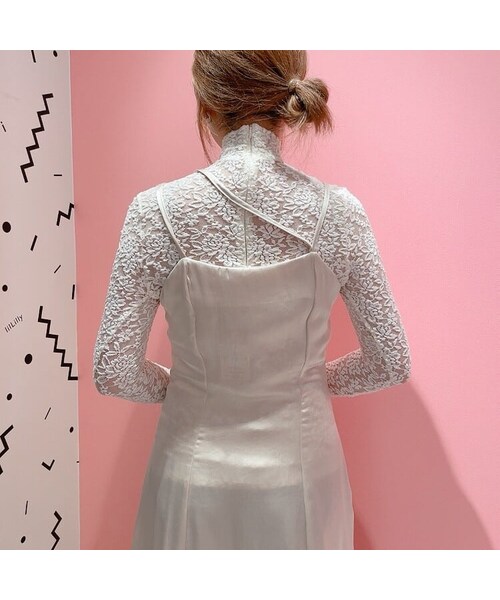 lilLilly（リルリリー）の「【再入荷】レースハイネックトップス（トップス・レディース・WHITE/PINK/BLACK）」の17枚目の写真