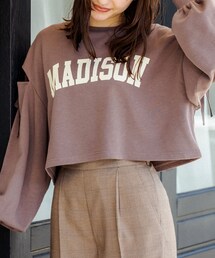 OLIVE des OLIVE | 肩開き裏毛プルオーバー(Tシャツ/カットソー)