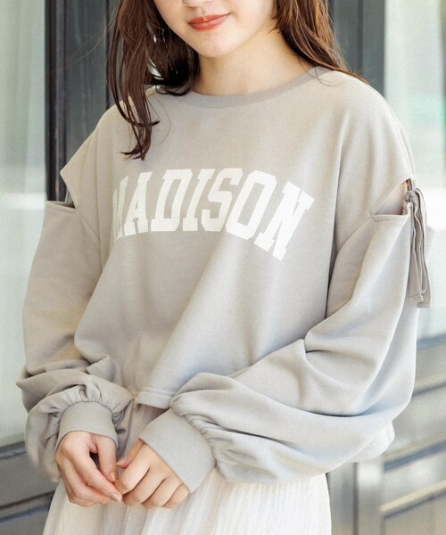 OLIVE des OLIVE（オリーブデオリーブ）の「肩開き裏毛プルオーバー（Tシャツ/カットソー・レディース・ブラウン/ミント/アイボリー・FREE）」の2枚目の写真