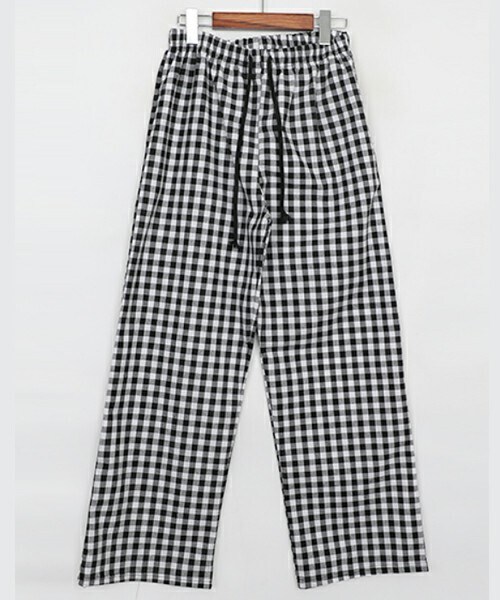 DHOLIC STYLE（ディーホリックスタイル）の「[heyboo] ドロストチェック柄パンツ（その他パンツ・レディース・ブラウン/ブラック・FREE）」の2枚目の写真