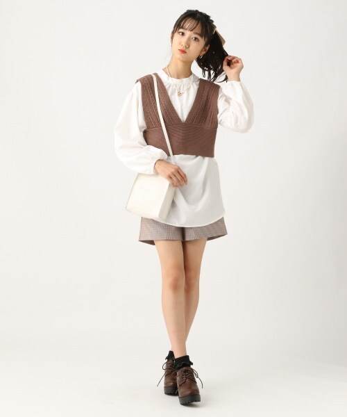 repipi armario（レピピ アルマリオ）の「☆WEB先行予約☆ベルトツキアソートチェックショートパンツ（パンツ・チェック(グレー系)/チェック(ブラウン系)・S(140~150cm)/M(150~160cm)/L(160cm~)）」の18枚目の写真