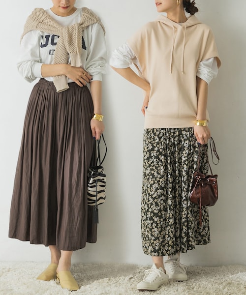 URBAN RESEARCH（アーバンリサーチ）の「雙面穿印花裙（スカート・レディース・墨綠x炭灰色/深藍x橄欖綠・FREE）」の10枚目の写真