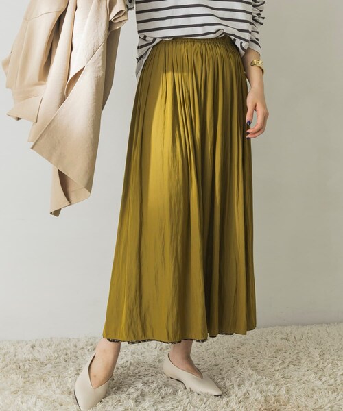 URBAN RESEARCH（アーバンリサーチ）の「雙面穿印花裙（スカート・レディース・墨綠x炭灰色/深藍x橄欖綠・FREE）」の6枚目の写真