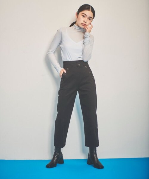 ENsMOL.（エンスモール）の「ハイライズストレートセーラーパンツ（パンツ・レディース・黒/ベージュ・S/M/XS）」の16枚目の写真