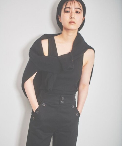 ENsMOL.（エンスモール）の「ハイライズストレートセーラーパンツ（パンツ・レディース・黒/ベージュ・S/M/XS）」の18枚目の写真