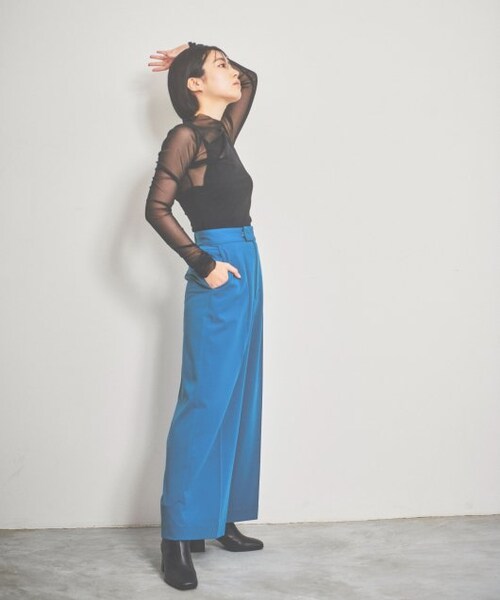 ENsMOL.（エンスモール）の「センタープレスストレッチワイドパンツ（パンツ・レディース・ブルー/チャコールグレー/オフ白・S/M/XS）」の19枚目の写真