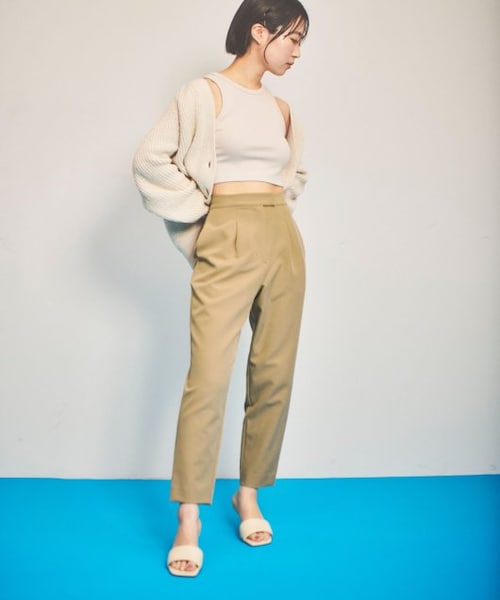 ENsMOL.（エンスモール）の「コンフォートフィットテーパードパンツ（パンツ・レディース・黒/ピンク/ベージュ・S/M/XS-2/S-2/XS/M-2）」の3枚目の写真