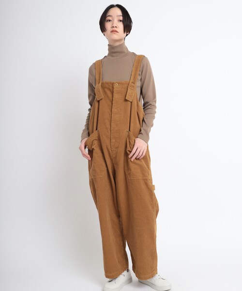 O0654 コーデュロイルーズサロペット