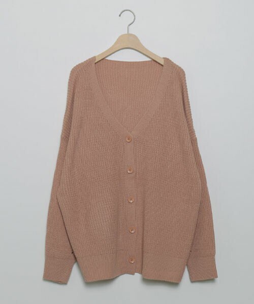 DHOLIC STYLE（ディーホリックスタイル）の「[crushj] ルーズニットボタンカーディガン（カーディガン/ボレロ・レディース・ベージュ/ピンク/ブラウン/グリーン/グレー/ブラック・ONESIZE）」の6枚目の写真