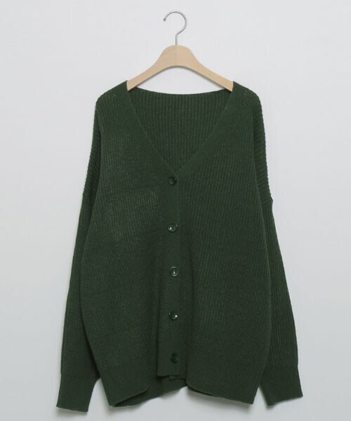 DHOLIC STYLE（ディーホリックスタイル）の「[crushj] ルーズニットボタンカーディガン（カーディガン/ボレロ・レディース・ベージュ/ピンク/ブラウン/グリーン/グレー/ブラック・ONESIZE）」の5枚目の写真