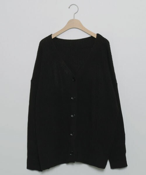 DHOLIC STYLE（ディーホリックスタイル）の「[crushj] ルーズニットボタンカーディガン（カーディガン/ボレロ・レディース・ベージュ/ピンク/ブラウン/グリーン/グレー/ブラック・ONESIZE）」の2枚目の写真
