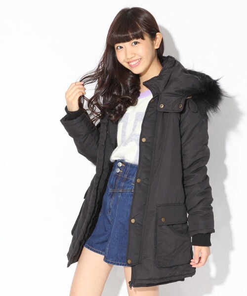 repipi armario(レピピ アルマリオ)の「モッズコート(ジャケット/アウター・レディース・ブラック/カモフラ/カーキ・XS/S/M)」の1枚目の写真