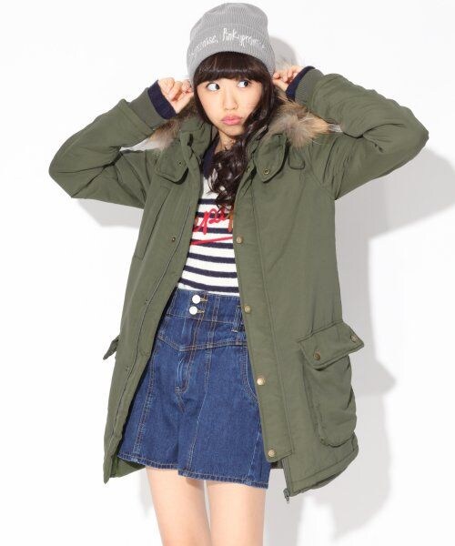 repipi armario(レピピ アルマリオ)の「モッズコート(ジャケット/アウター・レディース・ブラック/カモフラ/カーキ・XS/S/M)」の3枚目の写真