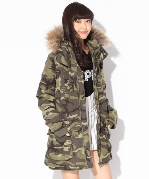 repipi armario(レピピ アルマリオ)の「モッズコート(ジャケット/アウター・レディース・ブラック/カモフラ/カーキ・XS/S/M)」の2枚目の写真