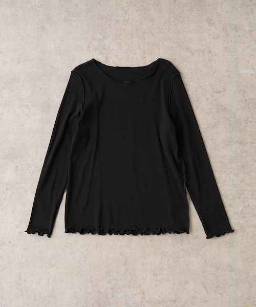 PUAL CE CIN（ピュアルセシン）の「テレコメローロングスリーブ（Tシャツ/カットソー・レディース・ナチュラル/ブラック/その他1/その他2・FREE）」の2枚目の写真