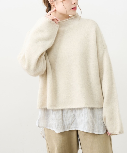 PUAL CE CIN（ピュアルセシン）の「ホワイトヤクプルオーバー（ニット/セーター・レディース・アイボリー/ベージュ/ミント/ピンク系その他/ピンク・FREE）」の3枚目の写真