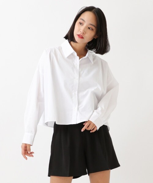 ALAND（エーランド）の「3.3Field Trip／LOOSE CROP シャツ（トップス・グレー()/アイボリー()・FREE）」の19枚目の写真