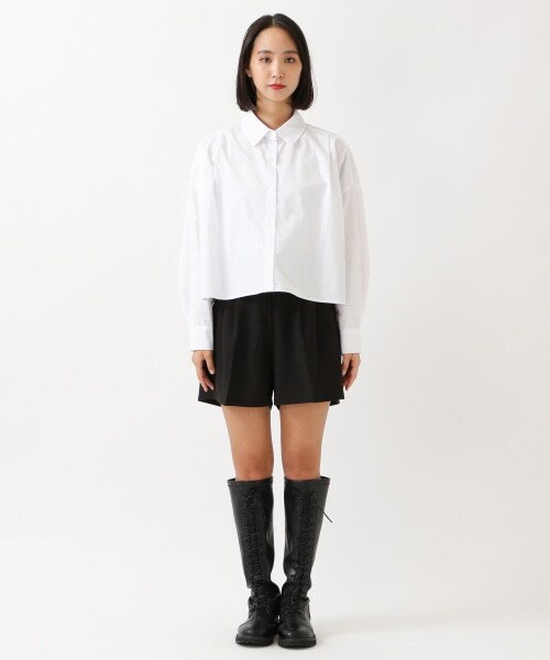 ALAND（エーランド）の「3.3Field Trip／LOOSE CROP シャツ（トップス・グレー()/アイボリー()・FREE）」の18枚目の写真