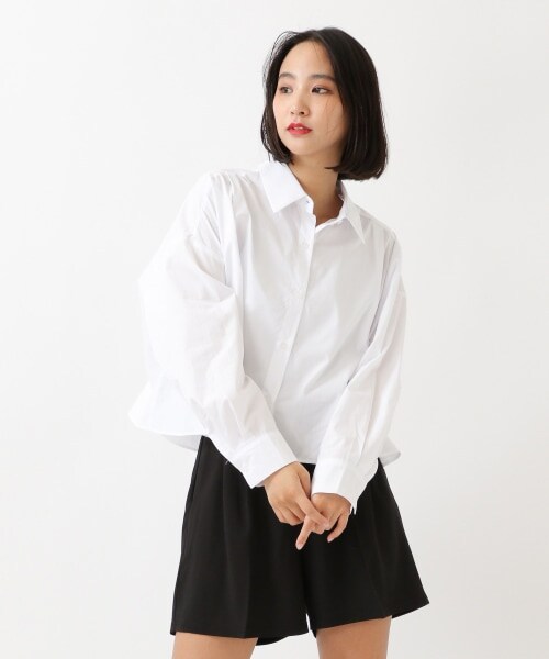 ALAND（エーランド）の「3.3Field Trip／LOOSE CROP シャツ（トップス・グレー()/アイボリー()・FREE）」の21枚目の写真