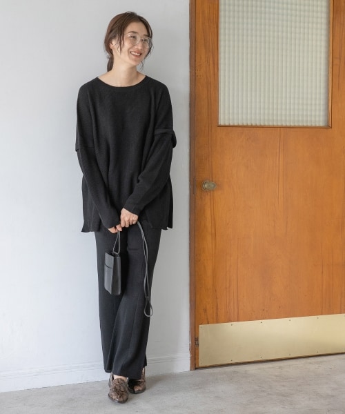 LEPSIM（レプシィム）の「12ゲージケアニットパンツ（パンツ・ブラック/グレージュ/ブラウン/マスタード・M/L）」の9枚目の写真