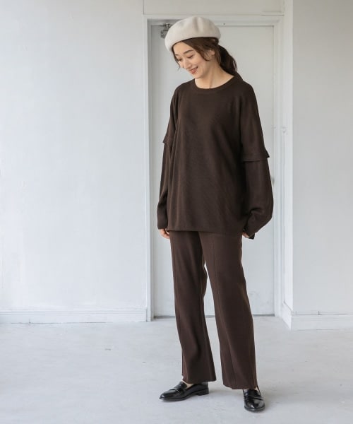 LEPSIM（レプシィム）の「12ゲージケアニットパンツ（パンツ・ブラック/グレージュ/ブラウン/マスタード・M/L）」の15枚目の写真