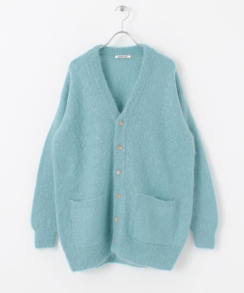 AURALEE（オーラリー）の「AURALEE BRUSHED SUPERKIDMOHAIR CARDIGAN（その他・レディース・LIGHTBEIGE/TURQUOISE・1）」の4枚目の写真