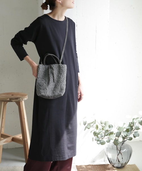 URBAN RESEARCH DOORS（アーバンリサーチドアーズ）の「コットンポンチコクーンワンピース（その他・レディース・MOCHA/BORDEAUX/NAVY・one）」の2枚目の写真