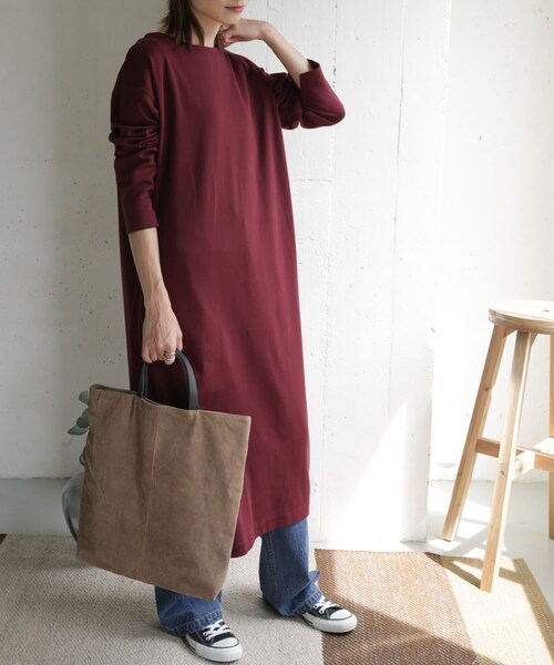 URBAN RESEARCH DOORS（アーバンリサーチドアーズ）の「コットンポンチコクーンワンピース（その他・レディース・MOCHA/BORDEAUX/NAVY・one）」の3枚目の写真