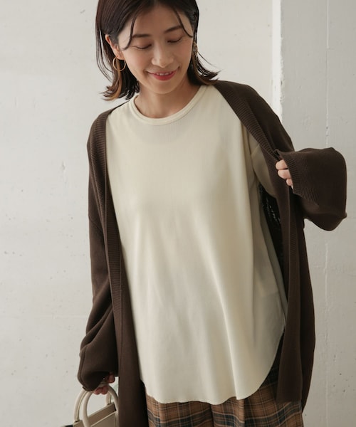 URBAN RESEARCH DOORS（アーバンリサーチドアーズ）の「テレコルーズ長袖カットソー（その他・レディース・GREEN/IVORY/GREGE・one）」の2枚目の写真