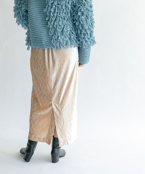 KBF（ケイビーエフ）の「クリンクルベロアタイトスカート（その他・レディース・D.BROWN/PINK BEIGE/BLACK・one）」の10枚目の写真