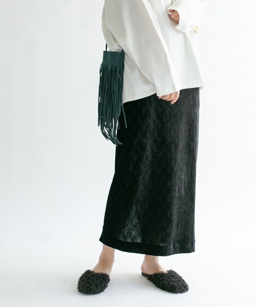 KBF（ケイビーエフ）の「クリンクルベロアタイトスカート（その他・レディース・D.BROWN/PINK BEIGE/BLACK・one）」の14枚目の写真