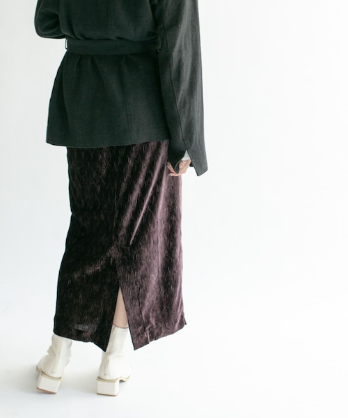 KBF（ケイビーエフ）の「クリンクルベロアタイトスカート（その他・レディース・D.BROWN/PINK BEIGE/BLACK・one）」の5枚目の写真