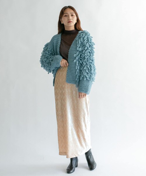 KBF（ケイビーエフ）の「クリンクルベロアタイトスカート（その他・レディース・D.BROWN/PINK BEIGE/BLACK・one）」の13枚目の写真